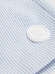 Reiss Sky Blue/White Ripple Seersucker Stripe Swim Shorts - Image 7 of 7