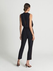 Reiss Navy/Camel Tayla Side Stripe Jumpsuit - Image 5 of 7