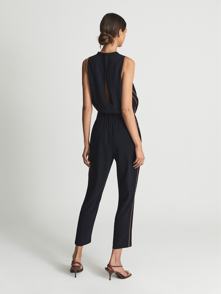 Reiss Navy/Camel Tayla Side Stripe Jumpsuit - Image 5 of 7