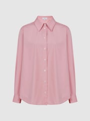 Reiss Pink Jenny Cotton Poplin Shirt - Image 2 of 6