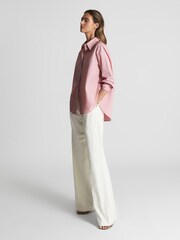 Reiss Pink Jenny Cotton Poplin Shirt - Image 4 of 6