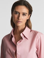 Reiss Pink Jenny Cotton Poplin Shirt - Image 6 of 6