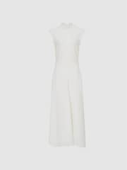 Reiss White Livvy Petite Open Back Midi Dress - Image 2 of 6