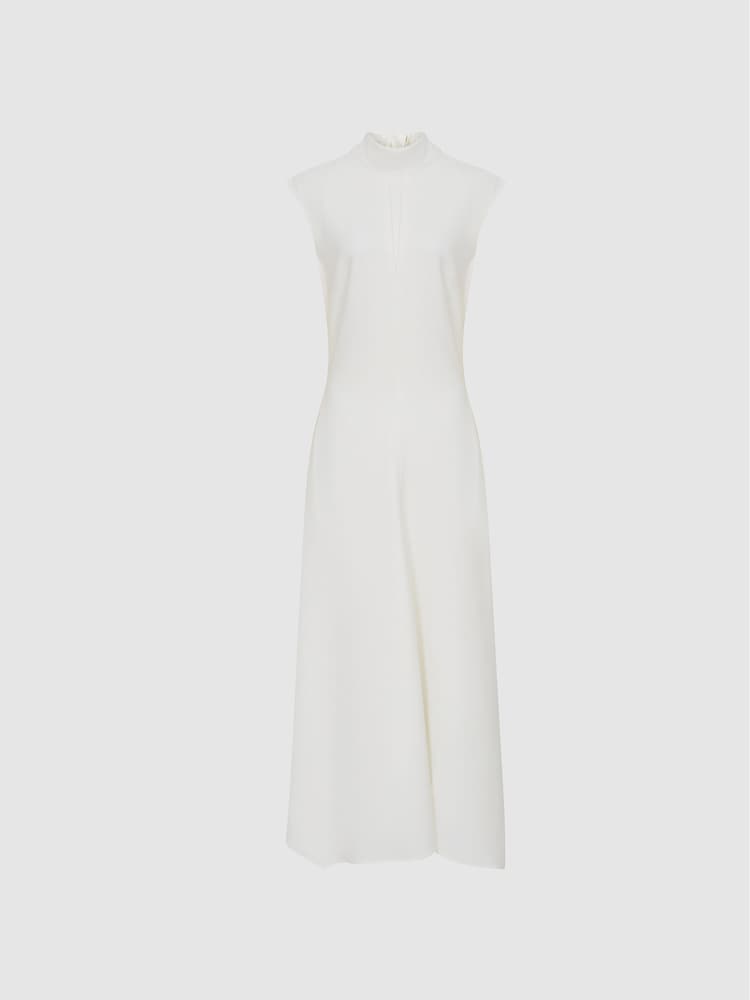 Reiss White Livvy Petite Open Back Midi Dress - Image 2 of 6
