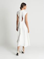Reiss White Livvy Petite Open Back Midi Dress - Image 5 of 6