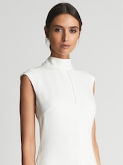 Reiss White Livvy Petite Open Back Midi Dress - Image 6 of 6