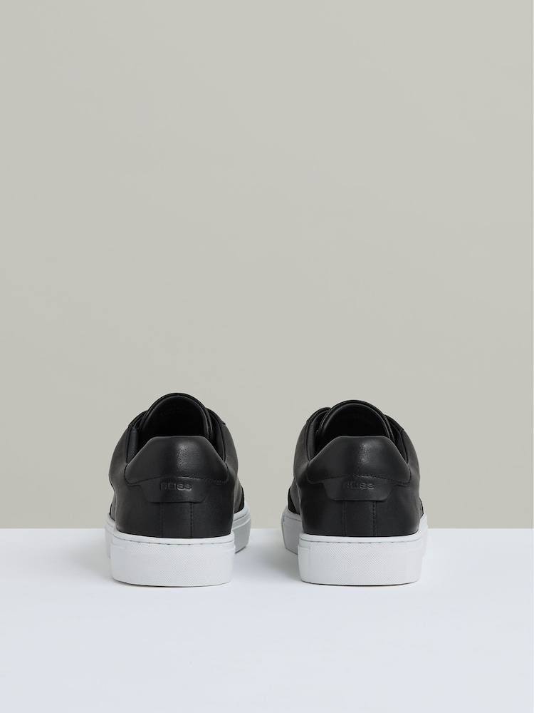 Reiss Black Ashley Leather Low Top Trainers - Image 4 of 7