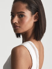 Reiss White Ivy Lace Crop Top - Image 6 of 7