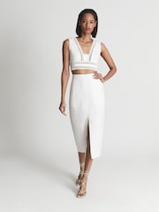 Reiss White Ivy Lace Crop Top - Image 7 of 7