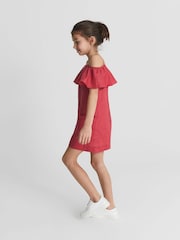Reiss Orange Hanna Junior Off The Shoulder Print Dress - Image 1 of 6