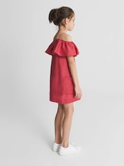 Reiss Orange Hanna Junior Off The Shoulder Print Dress - Image 5 of 6