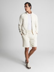 Reiss Ecru Star Velour Jersey Shorts - Image 1 of 5