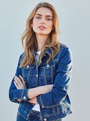 Crew Clothing Mid Blue  Cotton  Casual Jacket - Image 1 of 4