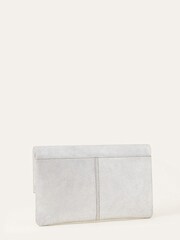 Accessorize Silver Carley Leather Clutch Bag - Image 2 of 4
