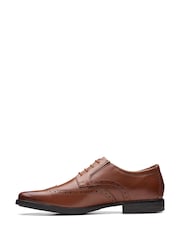 Clarks Brown Leather Howard Walk Shoes - Image 4 of 7
