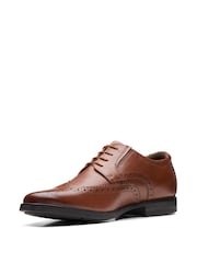 Clarks Brown Leather Howard Walk Shoes - Image 5 of 7