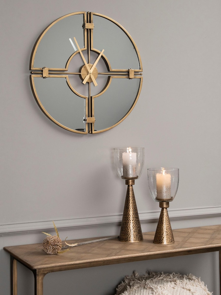 Libra Gold Destiny Mirrored Wall Clock - Image 1 of 4