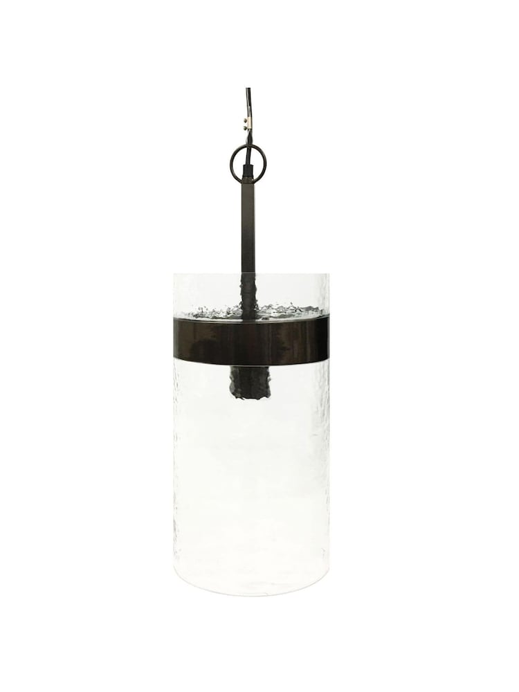 Libra Interiors Black Nickel Atrium Single Glass Ceiling Light Pendant - Image 2 of 2