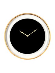 Libra Black Telford Round Wall Clock with Gold Detail - Image 2 of 2