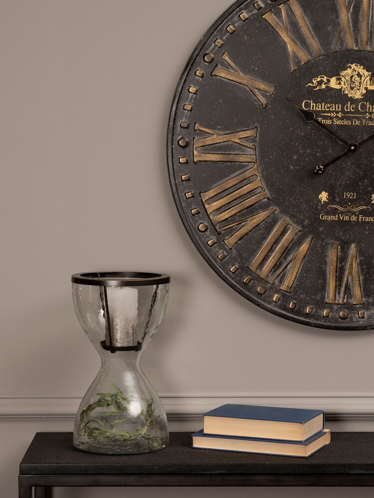Libra Interiors Clear Nautica Hourglass Hurricane Vase - Image 1 of 3
