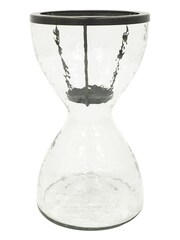 Libra Interiors Clear Nautica Hourglass Hurricane Vase - Image 2 of 3