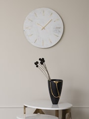 Libra Brass Inlay & Marble Wall Clock - Image 1 of 3