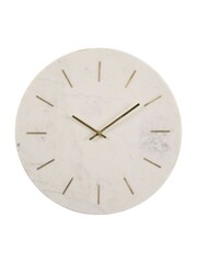 Libra Brass Inlay & Marble Wall Clock - Image 2 of 3