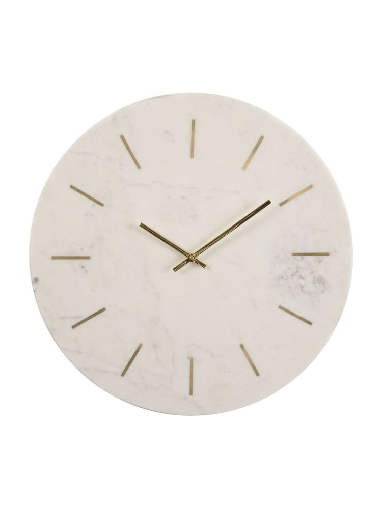Libra Brass Inlay & Marble Wall Clock - Image 2 of 3