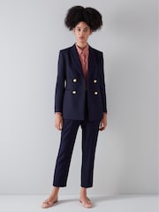 LK Bennett Blue Mariner Linen Blend Sailor Jacket - Image 1 of 5