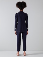 LK Bennett Blue Mariner Linen Blend Sailor Jacket - Image 2 of 5