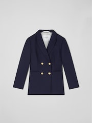 LK Bennett Blue Mariner Linen Blend Sailor Jacket - Image 5 of 5