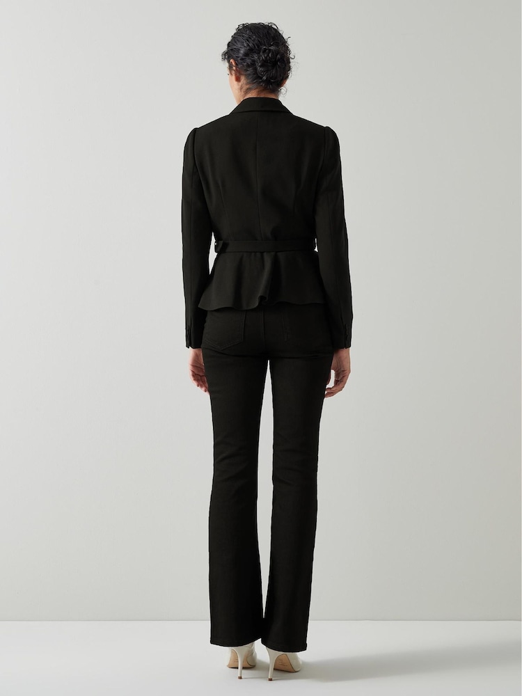 LK Bennett Black Peplum Nina Jacket - Image 2 of 4