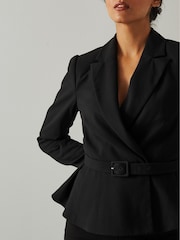 LK Bennett Black Peplum Nina Jacket - Image 3 of 4
