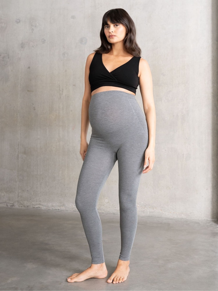 Seraphine Black and Grey Bamboo Maternity Leggings – Twin Pack - Image 2 of 5