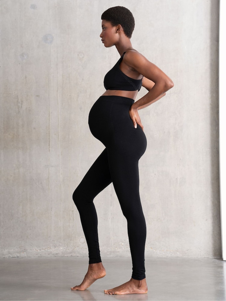 Seraphine Black and Grey Bamboo Maternity Leggings – Twin Pack - Image 4 of 5