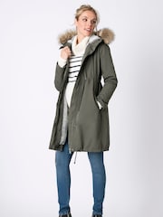 Seraphine Khaki Green 3-In-1 Winter Maternity Parka - Image 2 of 9