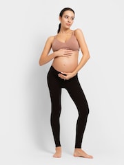 Seraphine Black Bamboo Under-Bump Maternity Leggings - Image 1 of 6