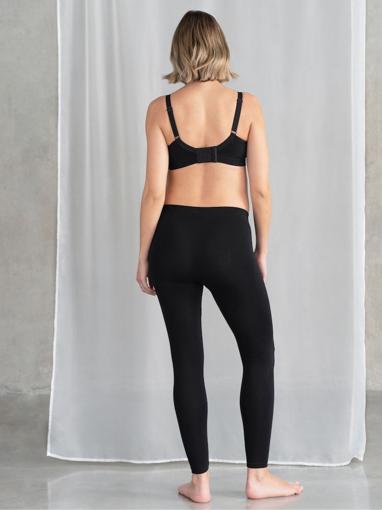 Seraphine Black Bamboo Under-Bump Maternity Leggings - Image 3 of 3