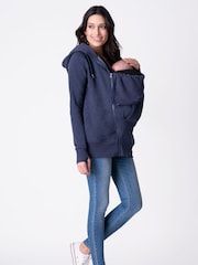 Seraphine Blue Cotton Blend 3-in-1 Maternity Hoodie - Image 1 of 5