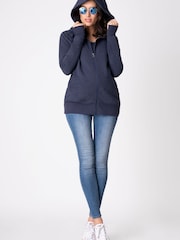 Seraphine Blue Cotton Blend 3-in-1 Maternity Hoodie - Image 2 of 5