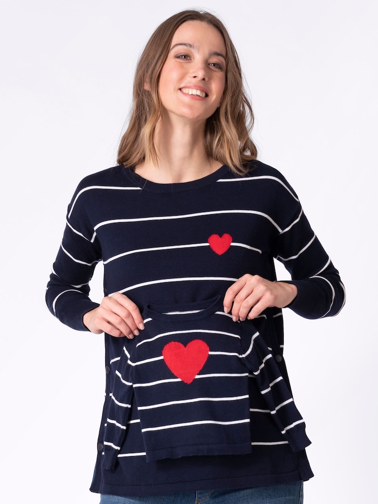 Seraphine Maternity Blue Nautical 100% Cotton Jumper - Image 1 of 3
