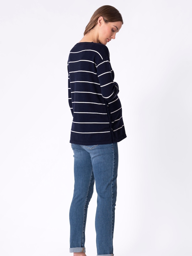 Seraphine Maternity Blue Nautical 100% Cotton Jumper - Image 2 of 3