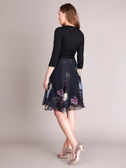 Seraphine Black Black Floral Wrap Maternity & Nursing Dress - Image 2 of 5
