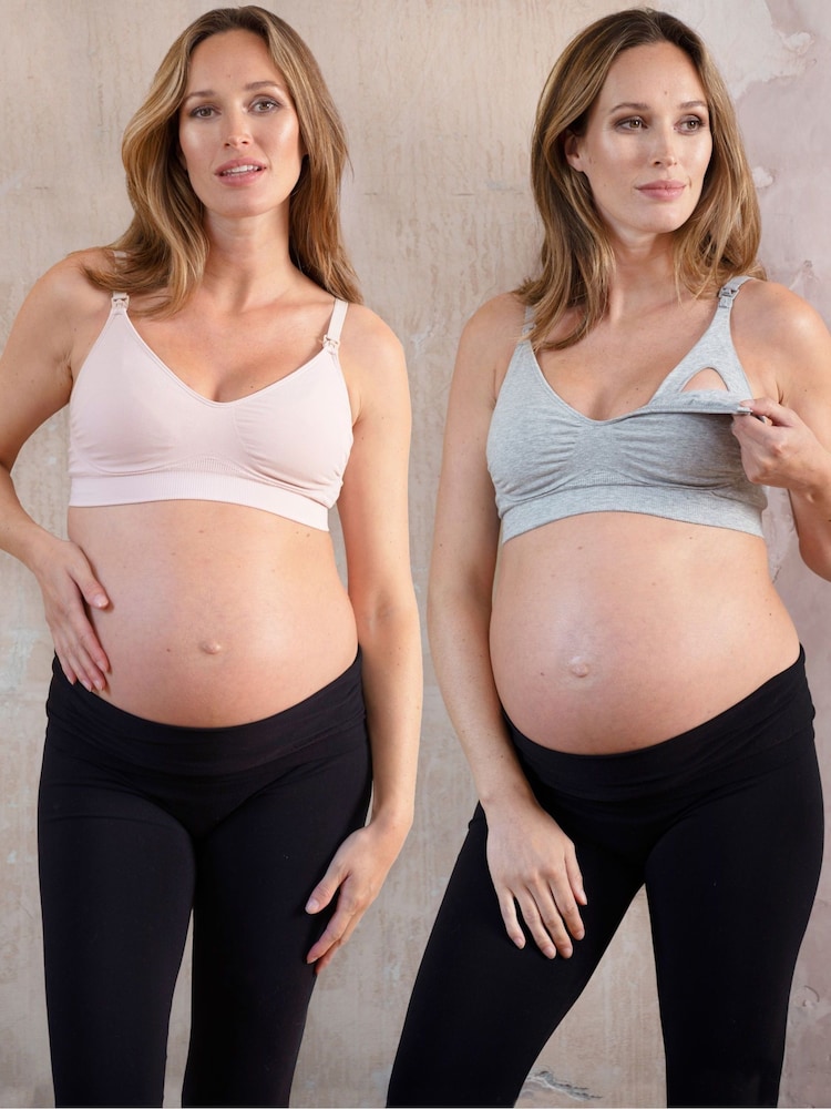 Seraphine Schwangerschafts- und Still-BHs aus Bambusfaser in Grau und Zartrosa – Doppelpack - Bild 1 von 10 Seraphine Schwangerschafts- und Still-BHs aus Bambusfaser in Grau und Zartrosa – Doppelpack - Bild 1 von 10