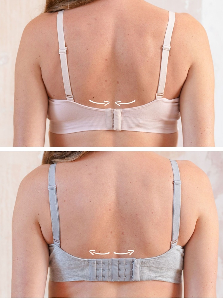 Seraphine Grey & Blush Pink Bamboo Maternity & Nursing Bras – Twin Pack - Image 10 of 10