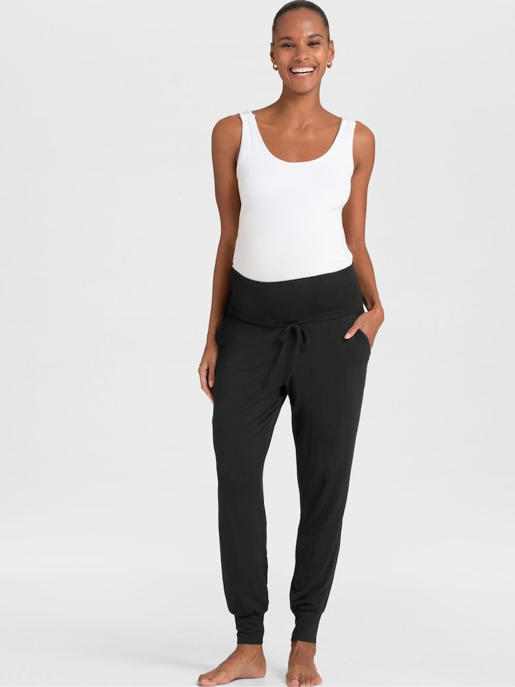Seraphine Black Maternity Lounge Joggers 2 Pack - Image 4 of 6