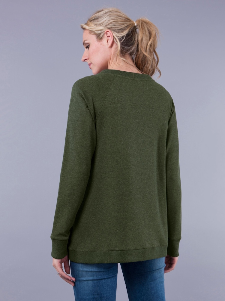 Seraphine Umstandsmode Still-Sweatshirt aus Baumwollgemisch, Grün - Bild 2 von 3 Seraphine Umstandsmode Still-Sweatshirt aus Baumwollgemisch, Grün - Bild 2 von 3