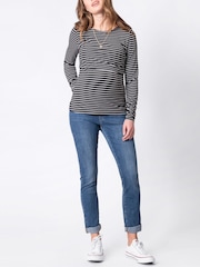 Seraphine Black Striped Maternity And Nursing Tops 2 Pack - Image 4 of 6