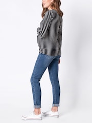 Seraphine Black Striped Maternity And Nursing Tops 2 Pack - Image 5 of 6