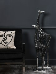 Libra Silver Giant Back Facing Giraffe Sculpture - Image 1 of 2